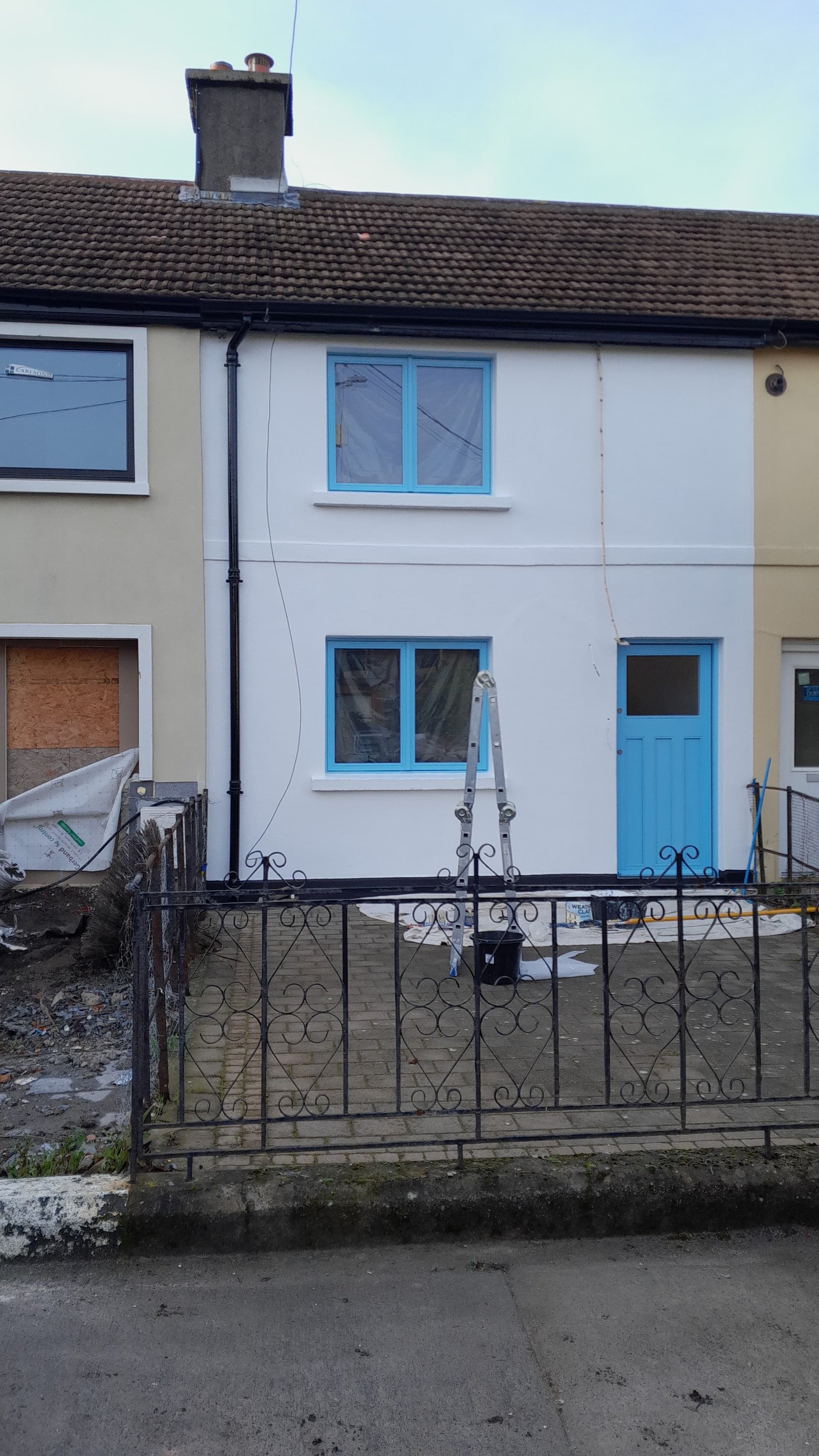 Exterior painting in progress stage 1