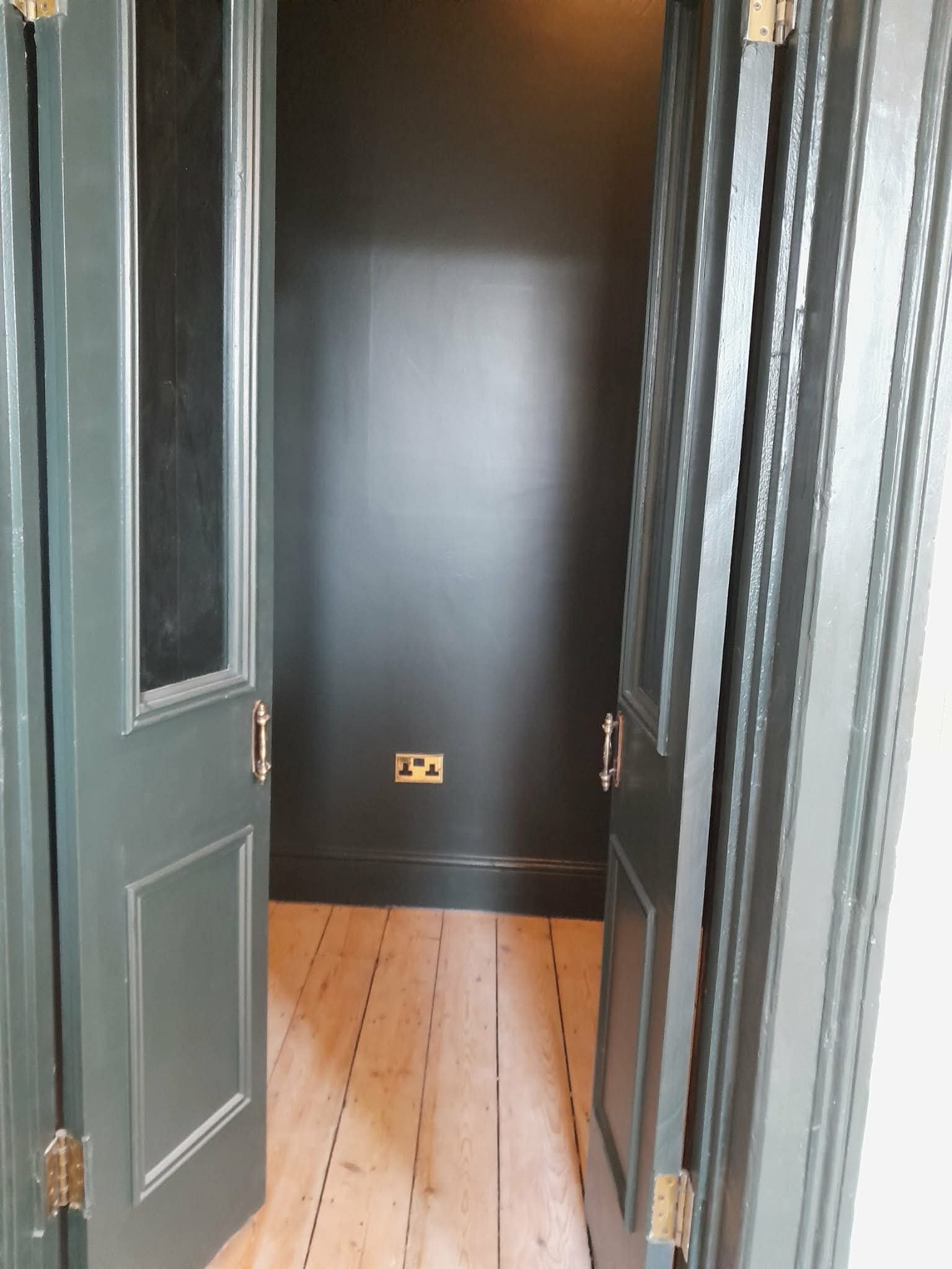 Green painted interior doors